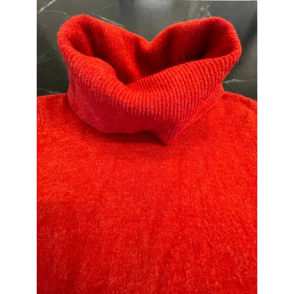 LOFT Rust orange cowl neck knit stretchy sweater LG - Picture 3 of 10